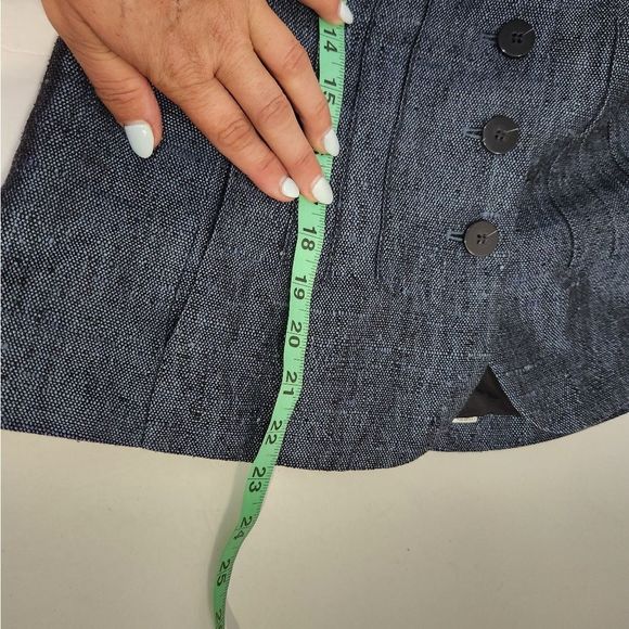 NINA MCLEMORE blue 100% textured silk blazer jacket size 6 - Picture 5 of 14